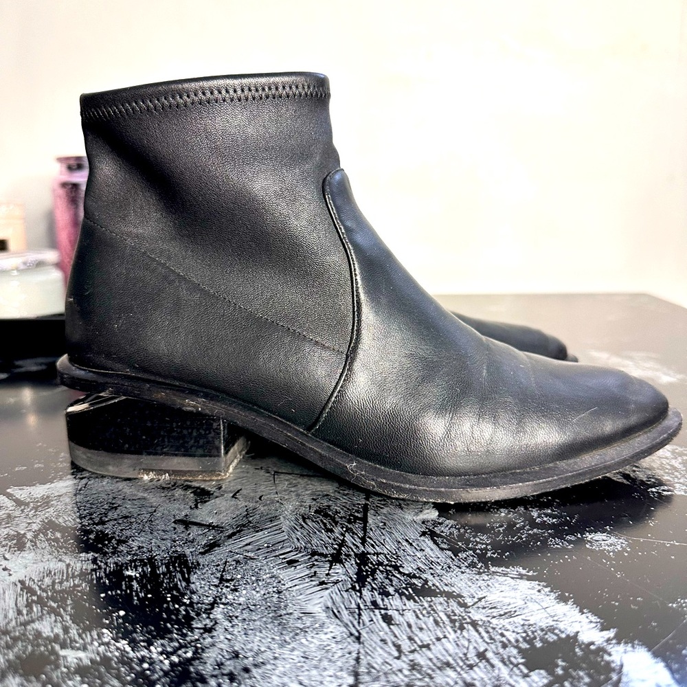 Alexander wang Kori Rhodium & Stretch-Leather Sock Boots stretch leather